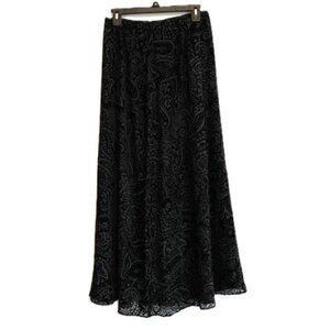 Print Studio Black Silk Velvet Lined Skirt